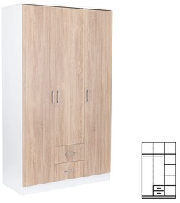 Dulap Miami 120x205 cm stejar sonoma-alb
