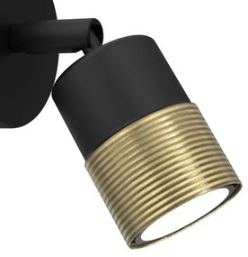 Spot de perete MIZU 1xGU10/8W/230V negru/alamă