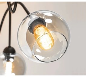 Lustră aplicată EVIE 4xE27/60W/230V antracit/transparent