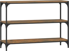 vidaXL Raft cărți stejar fumuriu 100x33x70,5 cm lemn prelucrat și oțel