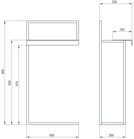 Suport freestanding Deante Mokko cu raft negru mat