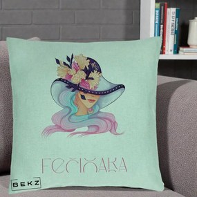 Perna Personalizata Zodie Fecioara, 40x40 cm, Verde Menta, Husa Detasabila, Perna Inclusa, BEKZ®