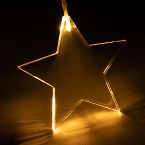 Perdea luminoasă de Crăciun, stele, 8 LED-uri, alb cald