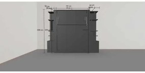 Set pat rabatabil dublu (150X200), 2 biblioteci 50 cm - NOVA SMALL BOOKCASES SET