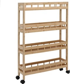 vidaXL Cărucior de bucătărie cu roți natural 60 x 18 x 97 cm Bambus