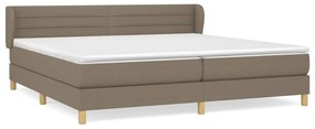 3126913 vidaXL Pat box spring cu saltea, gri taupe, 200x200 cm, textil