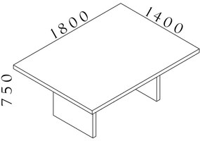 Masa de intalnire Lineart 180 x 140 cm, ulm deschis