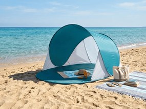 Cort de plaja cu deschidere instantanee SUNSHADE 190x120 cm, albastru inchis/alb