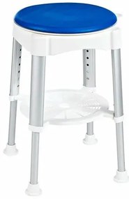 SAPHO A0050401 Scaun rotativ pentru persoane cuhandicap, înălțime reglabilă, alb/albastru
