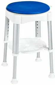 SAPHO A0050401 Scaun rotativ pentru persoane cuhandicap, înălțime reglabilă, alb/albastru