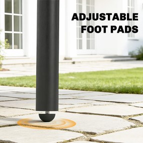 Outsunny Masă de sufragerie de grădină dreptunghiulară 120x70x72 cm din oțel cu blat cu lamele pentru 4 persoane gri | Aosom Romania