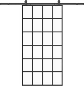 vidaXL Ușă glisantă cu set de feronerie neagră 102x205 cm Sticlă ESG