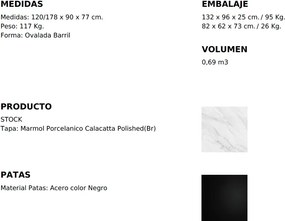 Masa extensibila design prin rotire Yodda 120-178x90