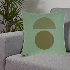 Perna Decorativa Geometric Minimalist Auriu, 40x40 cm, Verde, Husa Detasabila, Perna Inclusa, BEKZ®
