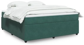 3285659 vidaXL Pat box spring cu saltea, verde închis, 180x200 cm, catifea