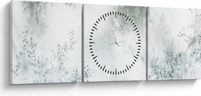 Tablou - Frunze abstract (cu ceas) (90x30 cm)