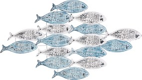 Decoratiune de perete albastra motiv pesti Fische 77/4/45 cm