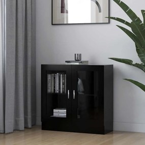 vidaXL Dulap cu vitrină, negru, 82,5x30,5x80 cm, lemn prelucrat