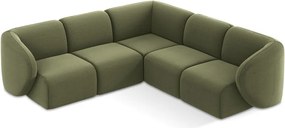 Colțar verde cu tapițerie din catifea Lani – Makamii