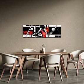 Tablou picuturii cu damă străveche (cu ceas) (90x30 cm)