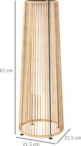 Outsunny Felinar Solar Exterior din Ratan Sintetic cu LED-uri Pornire și Oprire Automată Impermeabil Ø21,5x61 cm Natural | Aosom Romania