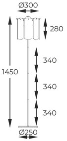 Lampadar Zuma Line ML3523-3-EGN NIRA 3xE14/40W/230V auriu