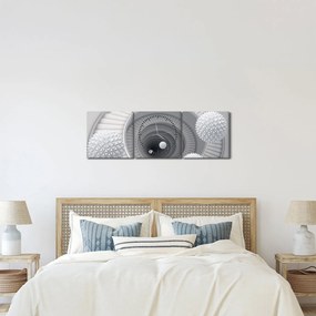 Tablou cu abstracție 3D (cu ceas) (90x30 cm)