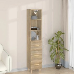 3115550 vidaXL Dulap înalt, stejar sonoma, 34,5x34x180 cm, lemn prelucrat