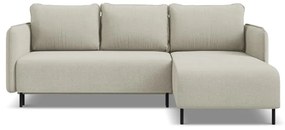 Colțar bej extensibil/cu spațiu de depozitare (cu colț pe partea dreaptă) Luana – Makamii