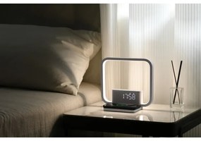 Lampă LED dimabilă de masă cu ceas deșteptător și încărcare Qi Immax 08994L 18W/230V alb