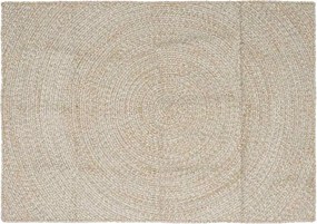 vidaXL Covoare de zonă Dreptunghiular Natural și Alb 120 x 170 cm Iută