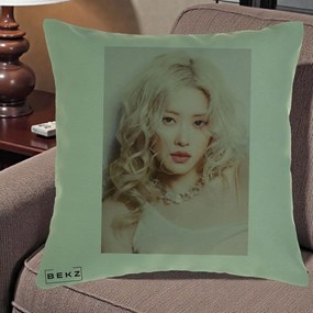 Perna Personalizata K-pop BLACKPINK Rose, 40x40 cm, Verde, Husa Detasabila, Perna Inclusa, BEKZ®