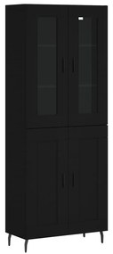 3198354 vidaXL Dulap înalt, negru, 69,5x34x180 cm, lemn compozit
