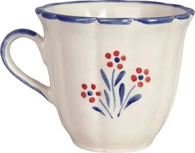 Cană din ceramică pictată manual, Ø 10,5 x H 9,5 cm, albastru, „Esther Wildflower"