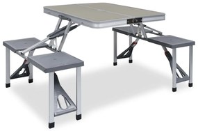 vidaXL Masă de camping pliabilă cu 4 scaune, oțel și aluminiu