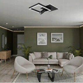 Plafonieră LED/38W/230V + 1xGU10/30W neagră