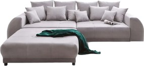 Canapea extensibilă dumonde cu 2 lăzi de depozitare si sezut confortabil din spuma high-density, Verona Enjoy Grey 310x100 cm cu taburet inclus