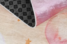 BAMBINO 61510 covor lavabil Nori, stele, pentru copii anti-alunecare - cremă / roz