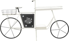 Stand decorativ alb, cu rafturi din metal , tip "Retro Bicycle"