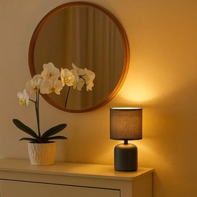 Lampa de masa ceramica si abajur albastru Daphni