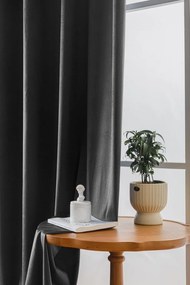 Draperie opaca VELVET, gri inchis, 140x250 cm Agatat: Inele metalice