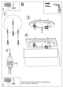Plafonieră HORUS 35 2xE27/60W/230V negru