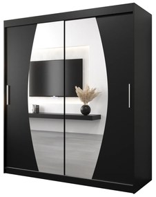 Dulap de haine 180 cm Eclipse (Negru mat + Negru mat). 1063418
