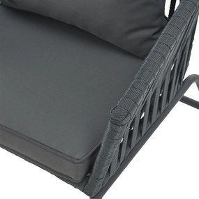 Fotolii din răchită cu perne 2 buc, gri închis