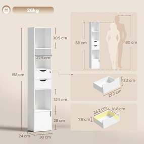 HOMCOM vitrină coloană îngustă | Aosom Romania
