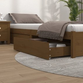 Sertare pentru pat, 4 buc., maro miere, lemn masiv de pin maro miere, 90 x 57 x 18 cm