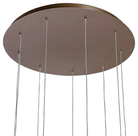 Lampă suspendată de design bronz închis cu 9 lumini, incl. LED, cu dimmer în 3 trepte - Vide Anella