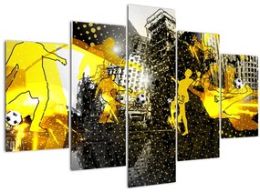 Tablou - Fotbal în marele oraș (150x105 cm)