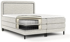 Pat boxspring gri deschis 180x200 cm Dove – Maison de Rêve