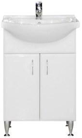 Dulap inferior Bianca Plus 55 cu lavoar, alb lucios